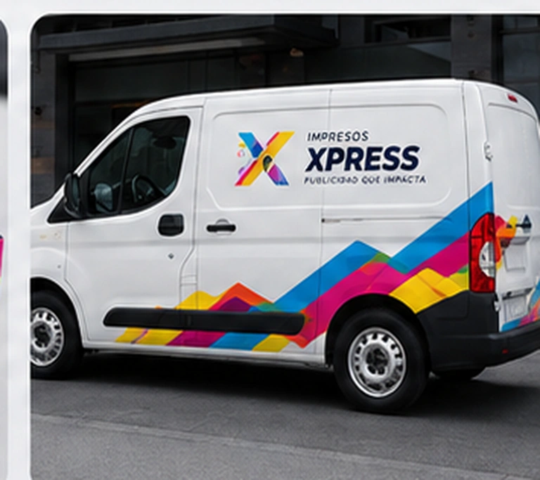 Vehículo de servicio rotulado Impresos Xpress